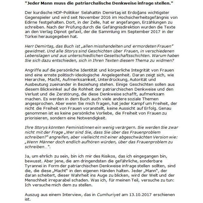 Thumbnail - Morgengrauen, Belletristik von Selahattin Demirtaş