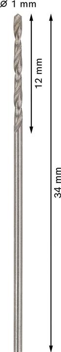 Produktbild Bosch Professional Zubehör PRO Metal HSS-G Spiralbohrer, 1 x 12 x 34 mm (1 mm)