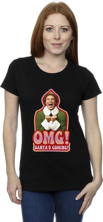 Actual product image Elf Womens/Ladies Santa's Coming Cotton T-Shirt (L)