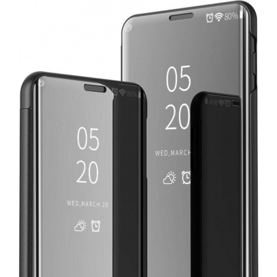 Screenguard Xiaomi Redmi 9T Clear View Flip Case (Xiaomi Redmi 9T), Smartphone Hülle, Schwarz