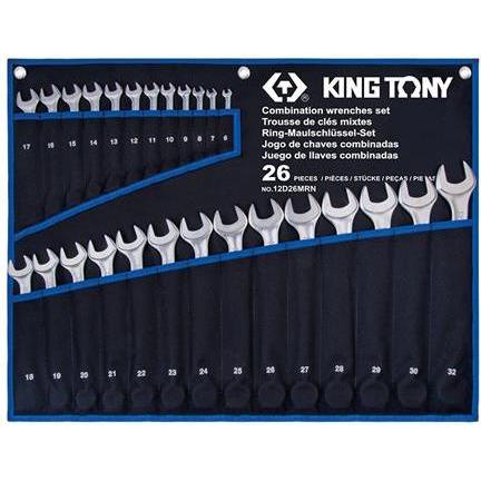 King, Zange, Ringgaffelnøglesaet 12D26MRN 6-32mm (26)