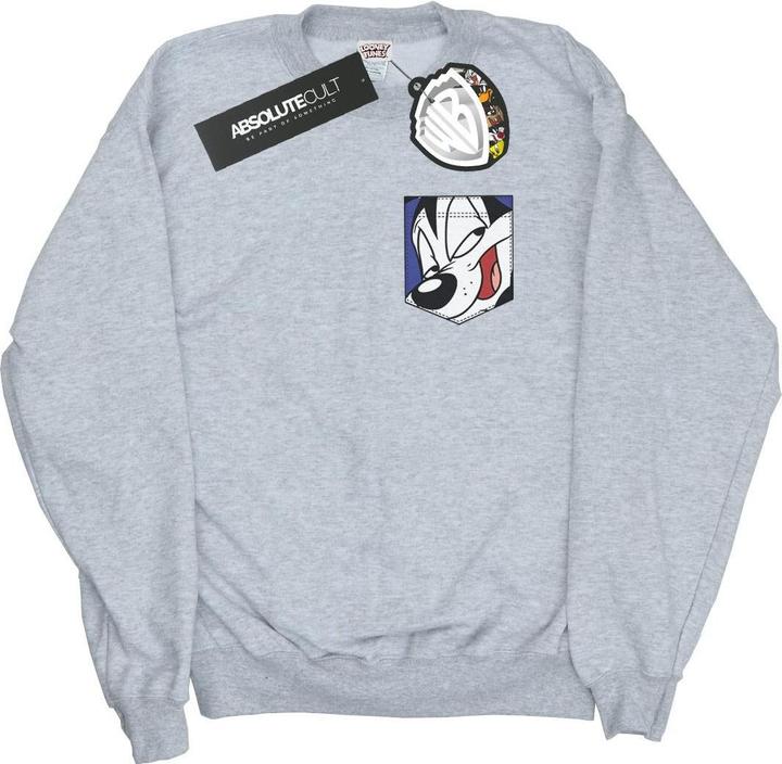 Produktbild Looney Tunes Pepe Le Pew Face Faux Pocket Sweatshirt (L)