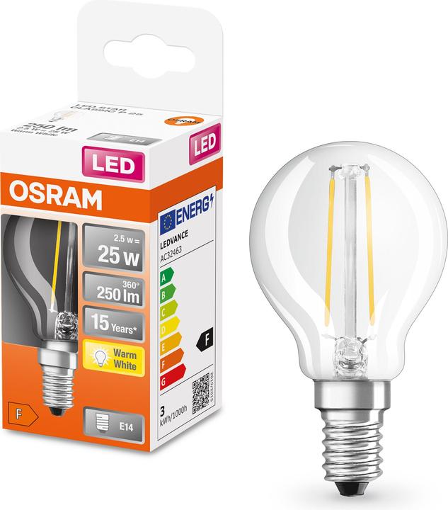 Productafbeelding Osram Ster Klassieker P (E14, 2.50 W, 250 lm, 1 x, F)