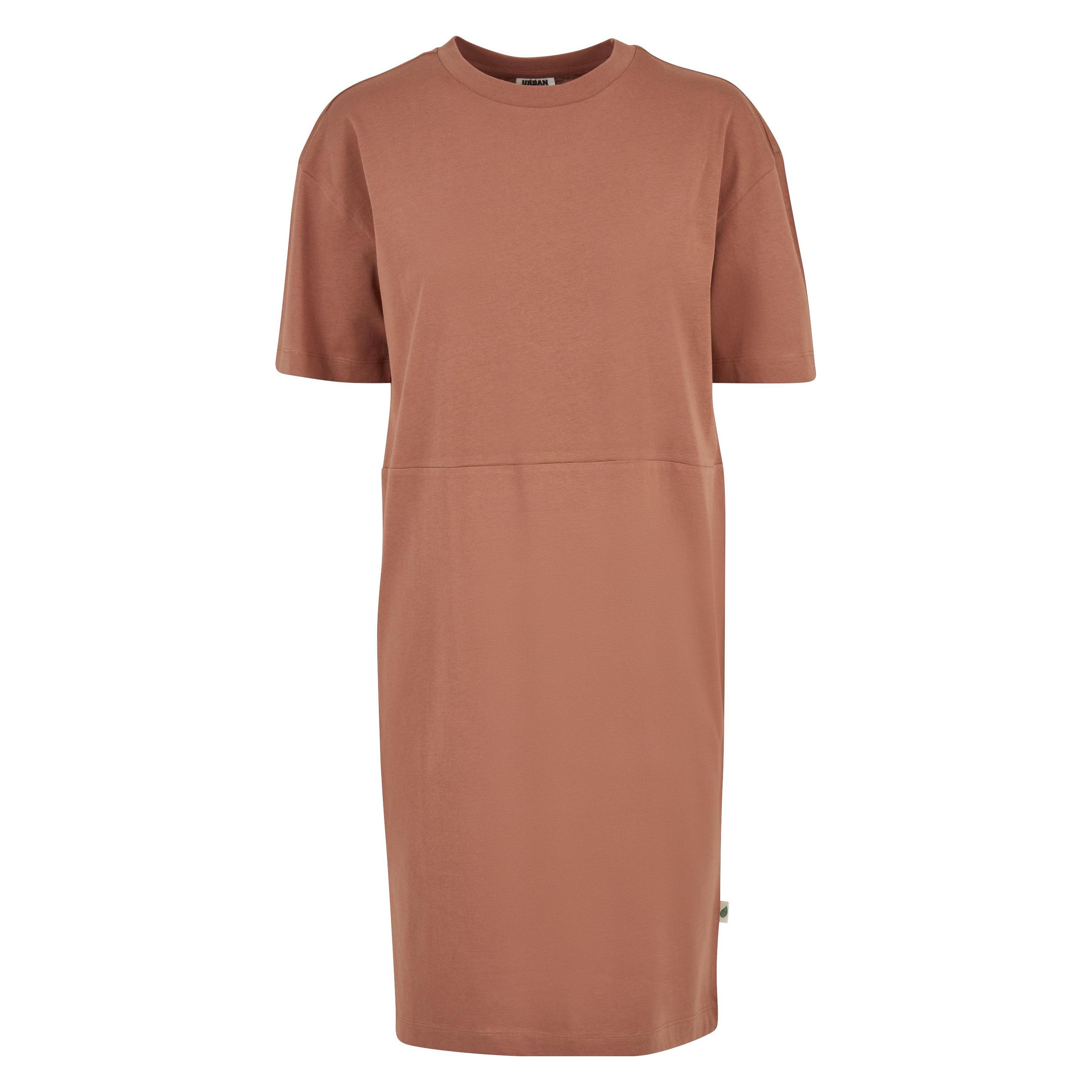 Urban Classics, Damen, Kleider, Ladies Organic Oversized Slit Tee Dress - 12406, Rot, (5XL)