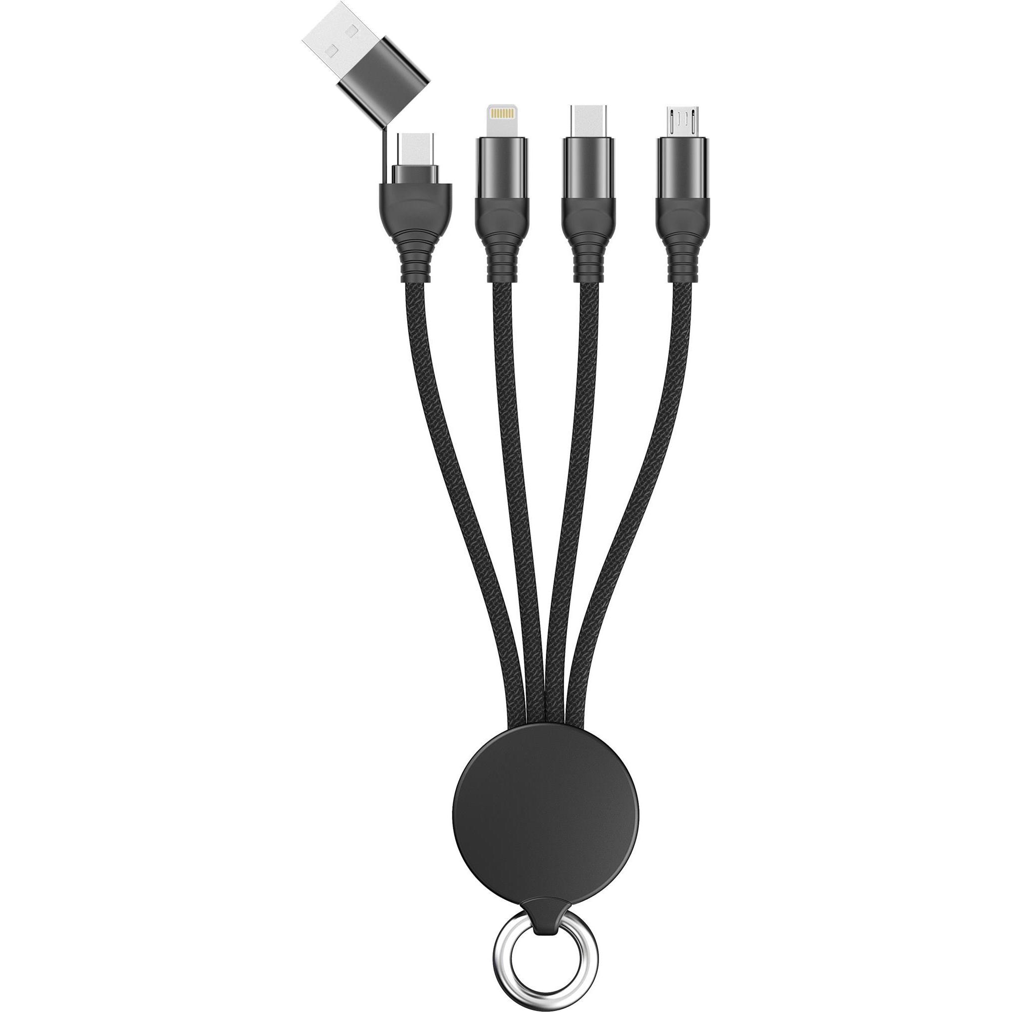 ACV USB Type C Ladekabel All in One schwarz 15cm - Digital/Daten (0.15 m), USB Kabel