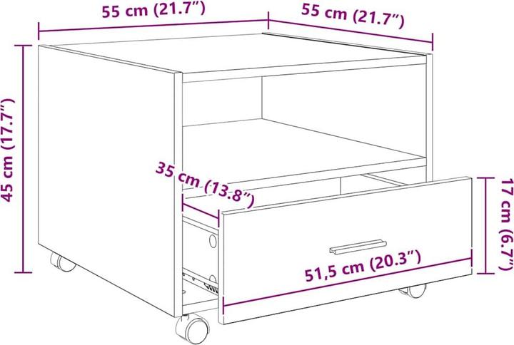 Immagine prodotto vidaXL Couchtisch (55 x 55 x 45 cm)