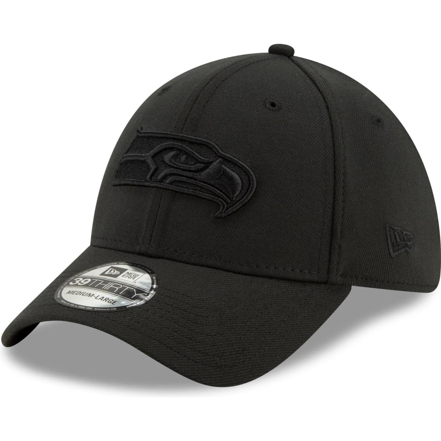 New Era, Herren, Cap, 39Thirty Stretch Cap - NFL Seattle Seahawks - S/M, Schwarz, (M)