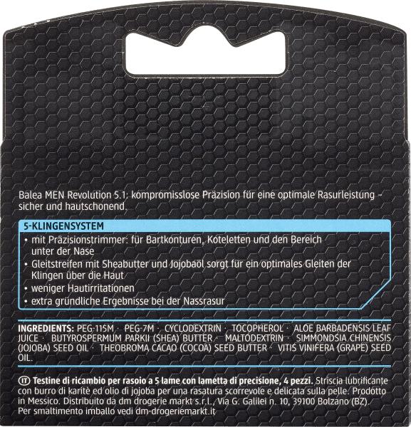 Actual product image dm Balea MEN Razor Blades Revolution 5.1 (4 x)