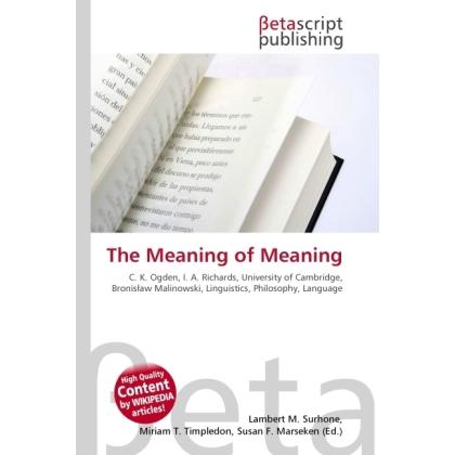 The Meaning of Meaning, Sachbücher