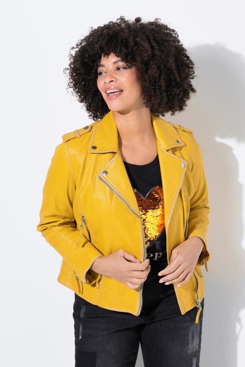 Produktbild Angel of Style Leder-Bikerjacke, echtes Leder, Farbe, Langarm (54)