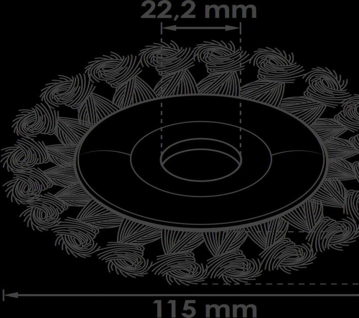 Actual product image Vigor Disc brush for angled slot 115 mm