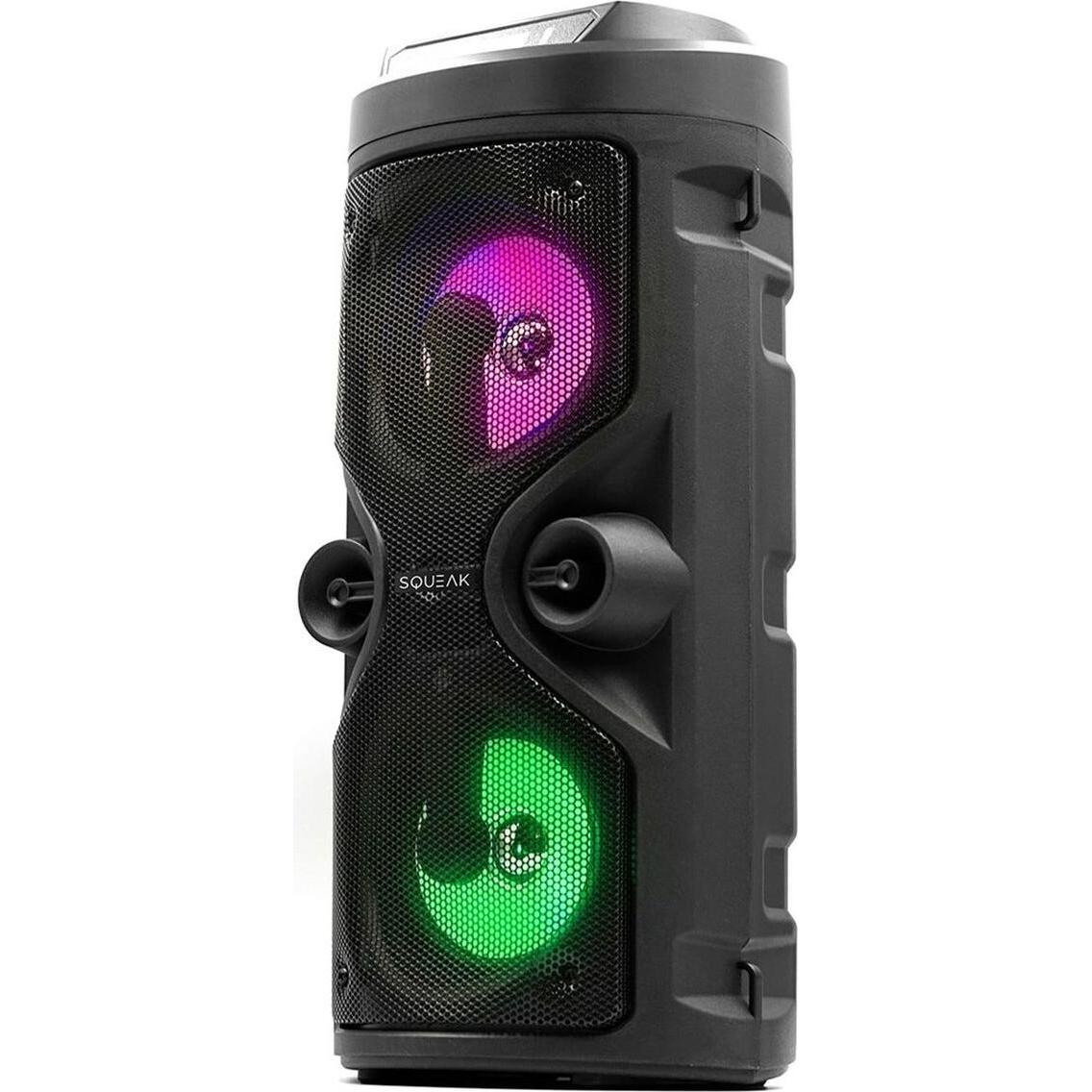 Squeak Głośnik Karaoke Harmony Bluetooth 5.0 Radio Fm Microsd Aux USB Sq1004 (8 h, Batteria ricaricabile), Altoparlante Bluetooth, Nero