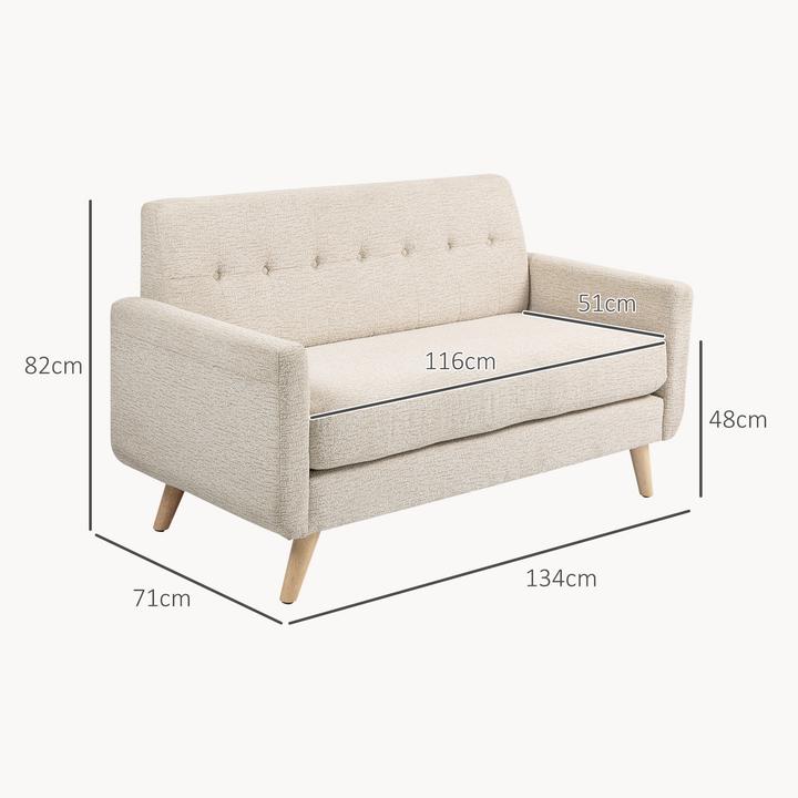 Produktbild Homcom 2 Sitzer Sofa Polyester, Mehrschichtplatte Beige (2-Sitzer)
