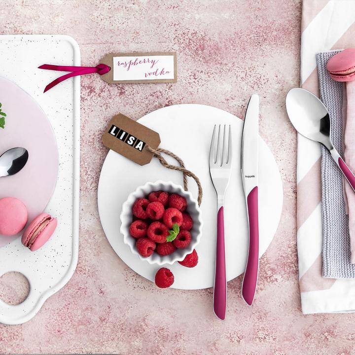 Immagine prodotto Kuppels Set di posate 24 pezzi rosso lampone 2294 Prisma (24 Pezzo/i, Set di posate)