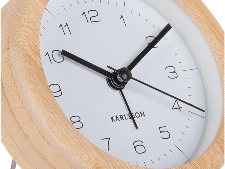 Produktbild Karlsson Klassischer Wecker Neat Round Bambus / Weiss