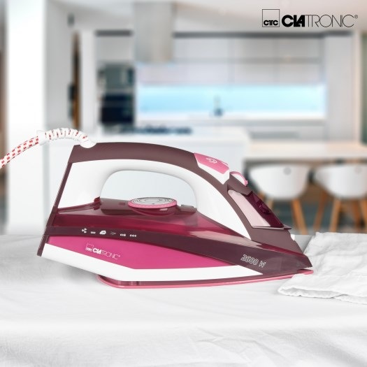 Actual product image Clatronic DB 3705 Steam Iron 2600W Ceramic Sole White-Red (2600 W)