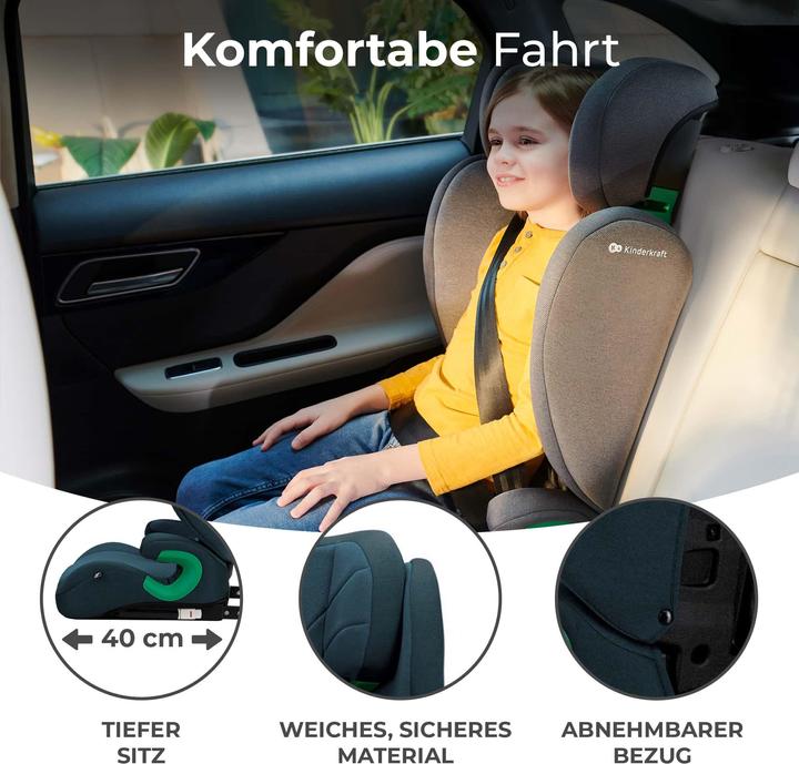 Immagine prodotto KinderKraft Junior Fix 2 Taglia I Blu Porto (Seggiolino per bambini, ECE R129/i-Size Standard)