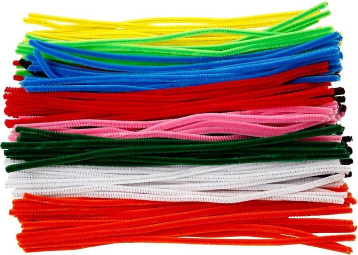 Creativ Company Creative Company Chenilledraad meerkleurig 30 cm lengte, 4 mm dikte - 300 stuks (0.30 m)