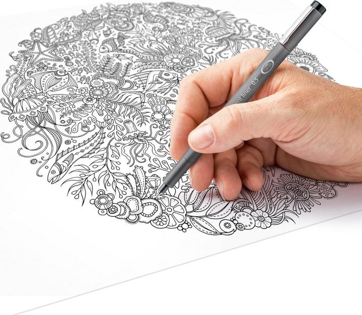 Immagine prodotto Staedtler Liner a pigmenti, larghezza linea: 0,2 mm, cartoncino blister punta lunga in metallo ideale per (Nero, 1 x)