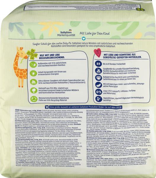 Image du produit dm babylove nature Windeln (Taille 2, Pack, 28 pcs)