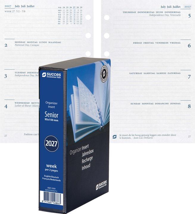 Actual product image Succes Senior Jahresinhalt komplett Januar - Dezember (9.5 x 15 cm, 1 week / 2 pages)