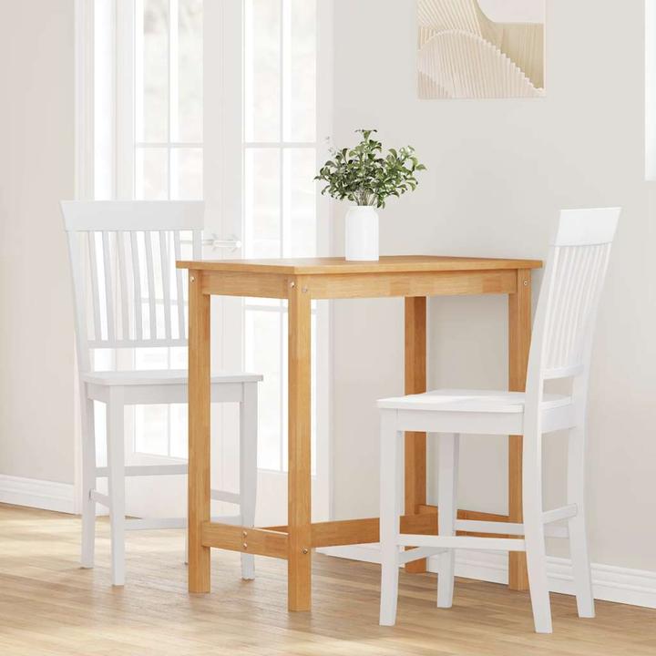 Image du produit VidaXL Tabouret de bar 2 pcs. Blanc Bois massif Hévéa