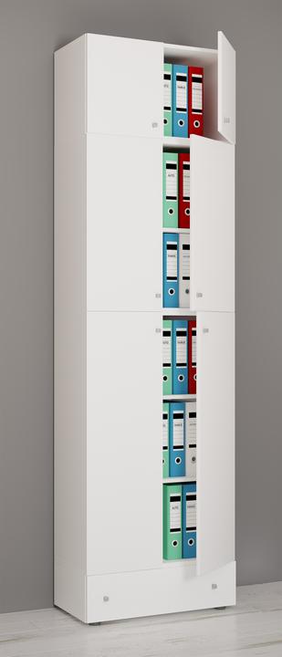 Produktbild VCM Büroschrank Aktenschrank Lona 5-fach Aufsatz Schublade Drehtüren (70 x 39 x 240 cm)