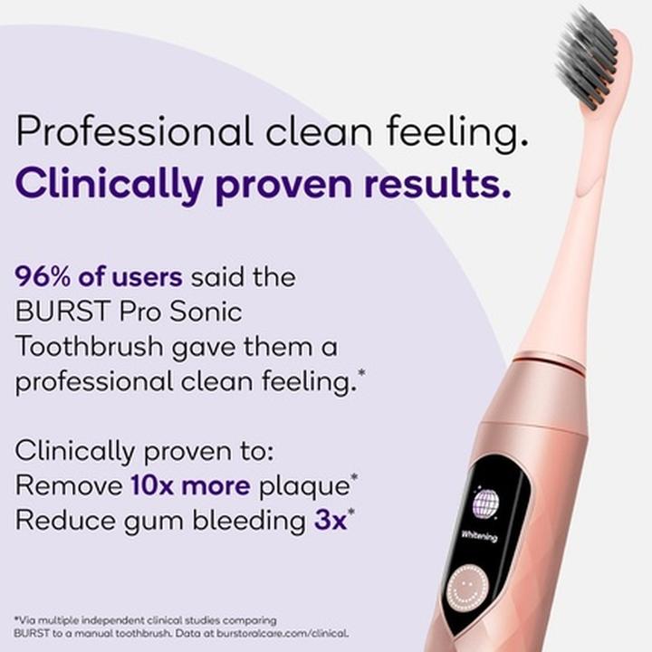 Image du produit Hairburst Burst Pro Sonic Advanced Electric Toothbrush for Adults Rose Gold - Soft (Brosse à dents sonique)