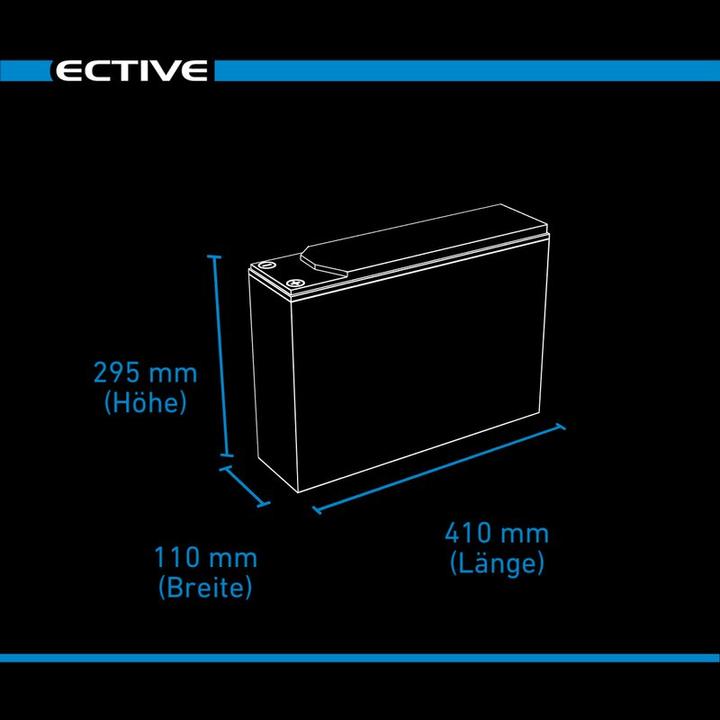 Produktbild Ective AGM Batterie 120Ah 12V Deep Cycle Slim Front Terminal Versorgungs Akku Versorgungsbatterie (12 V, 120 Ah)