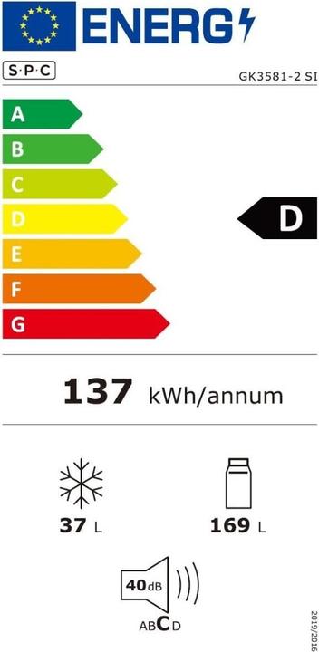 Energie-Label SPC GK3581-2 SI (206 l)