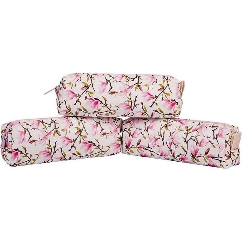 Pajacyk, Astuccio, Federmäppchen mit einem Fach, rosa mit Blumen