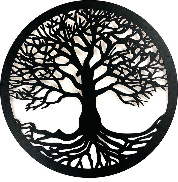 Produktbild Holzecke Baum des Lebens Wandkunst schwarz (45 x 45 cm)
