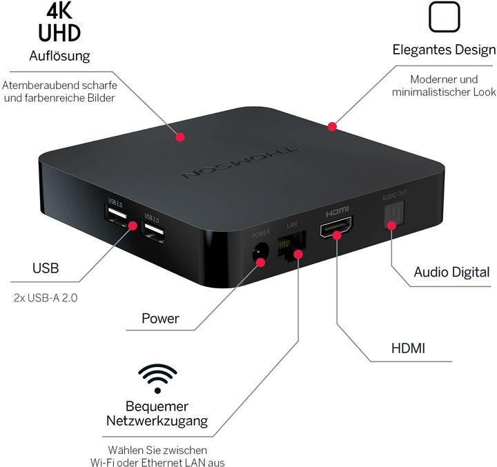 Immagine prodotto Thomson Box di streaming: 4K (8 GB, Android 12)