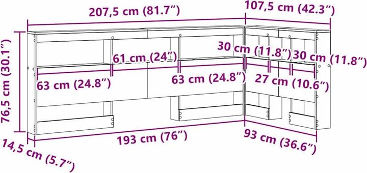 Actual product image vidaXL Aufbewahrungskopfteil