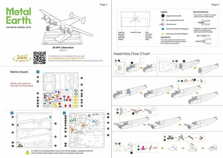 Actual product image Metal Earth B-24 Liberator