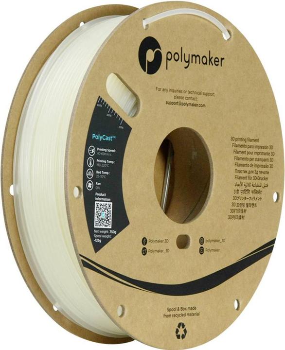 Actual product image Polymaker PolyCast PVB Natural 2.85 mm 750 g (PVB, 2.85 mm, 750 g)