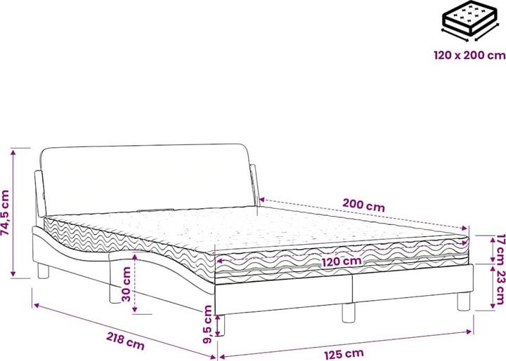 Image du produit vidaXL Bett (120 x 200 cm)