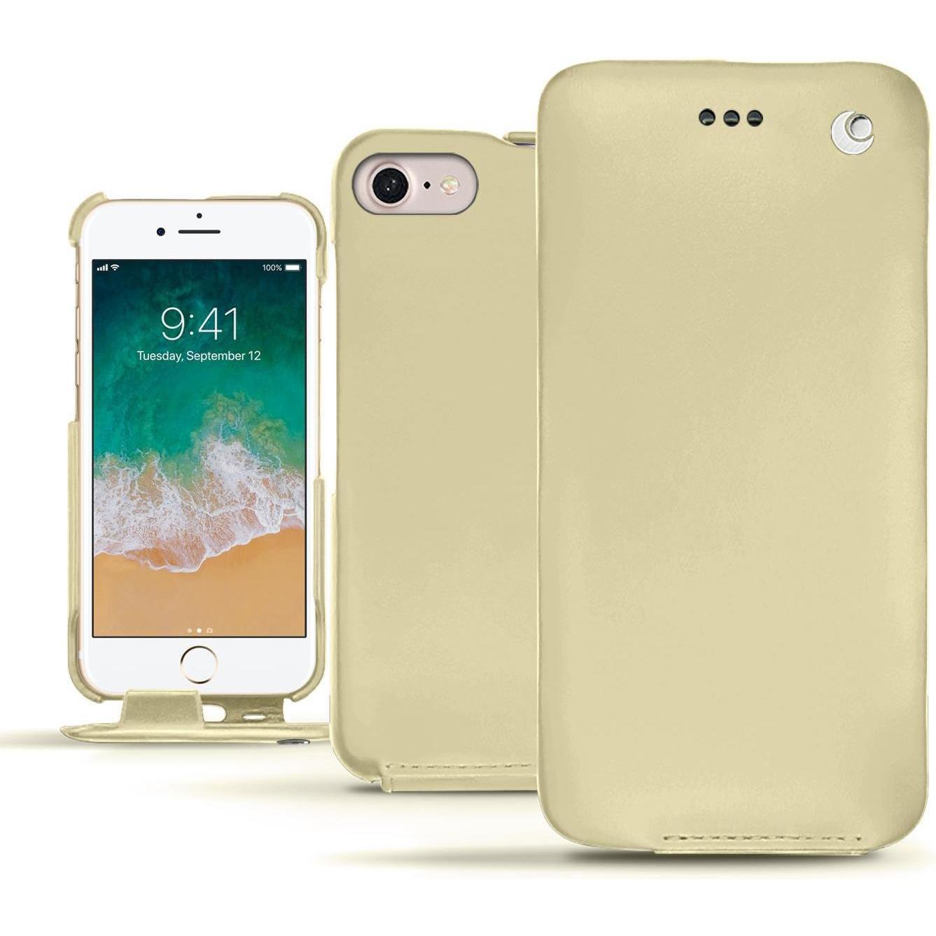 Noreve Lederschutzhülle vertikal (Apple iPhone 7), Smartphone Hülle, Beige