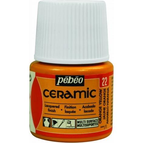 Pebeo, Künstlerfarbe + Bastelfarbe, Keramikfaben (Gelborange, 45 ml)
