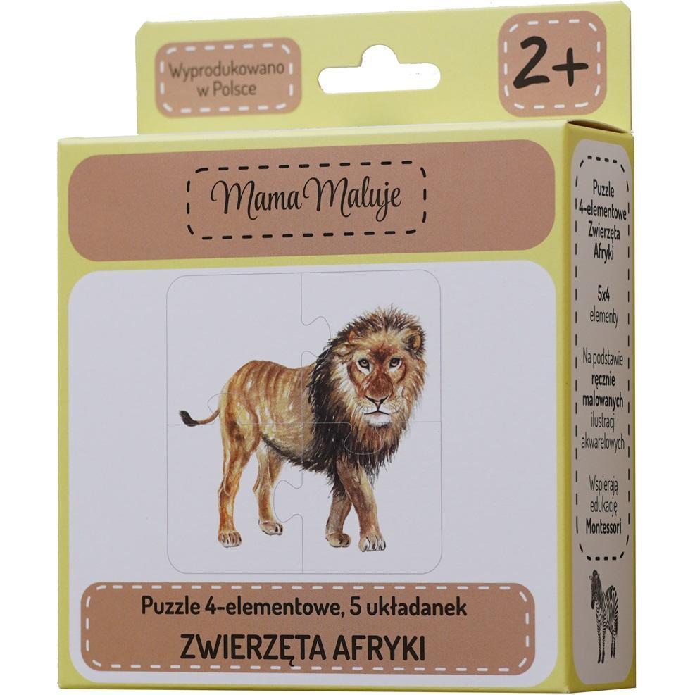Mama Maluje Puzzle Da 4 Pezzi Animali Africani (4 Pezzi)