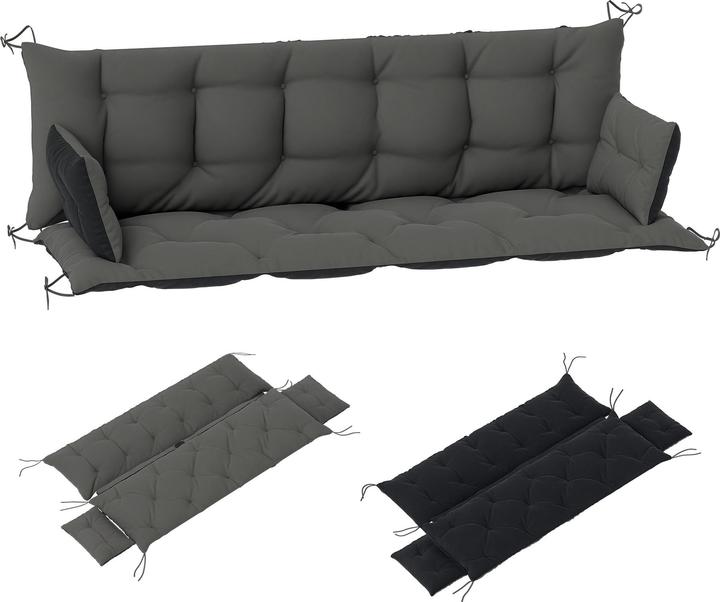 Image du produit Outsunny Sitzkissen-Set Polyester Dunkelgrau+Schwarz (180 x 110 cm)