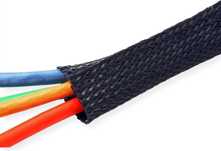 Immagine prodotto Roline Tubo in tessuto PVC per fascio di cavi, nero, 2,5 m (250 cm)