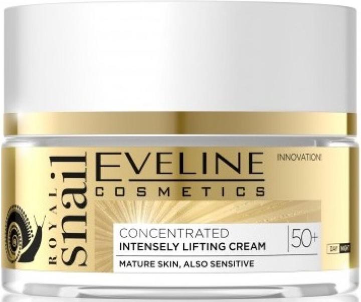 Actual product image Eveline Royal Snail 50+ Snail Slime Therapy Concentrated Strongly Lifting Cream For Day And Night (50 ml)
