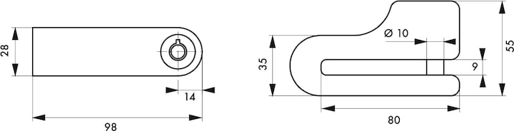 Produktbild Thirard Rollerschloss Block, 2 Schlüssel