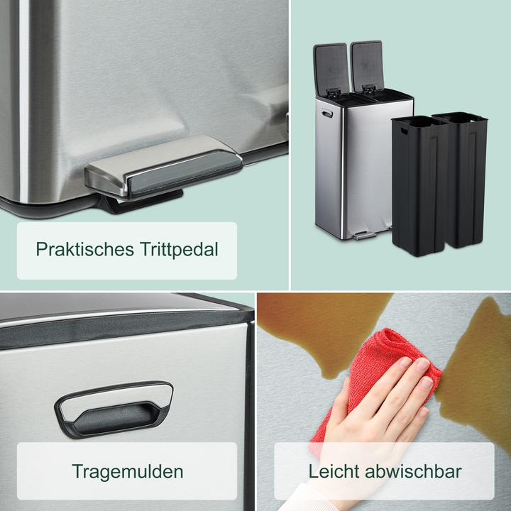 Produktbild Relaxdays Mülleimer Küche 2x 30 Liter (60 l)