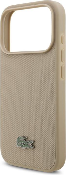 Actual product image Lacoste Petit Pique Lacquer Logo MagSafe case for iPhone 17 Pro taupe (Apple iPhone 17 Pro)