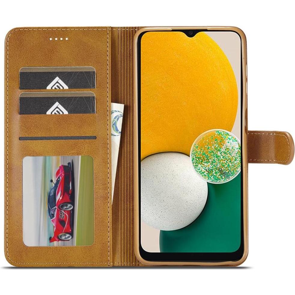 Thumbnail - LC.Imeeke Galaxy A15 - Leder Etui Hülle hellbraun (Samsung Galaxy A15), Smartphone Hülle, Braun