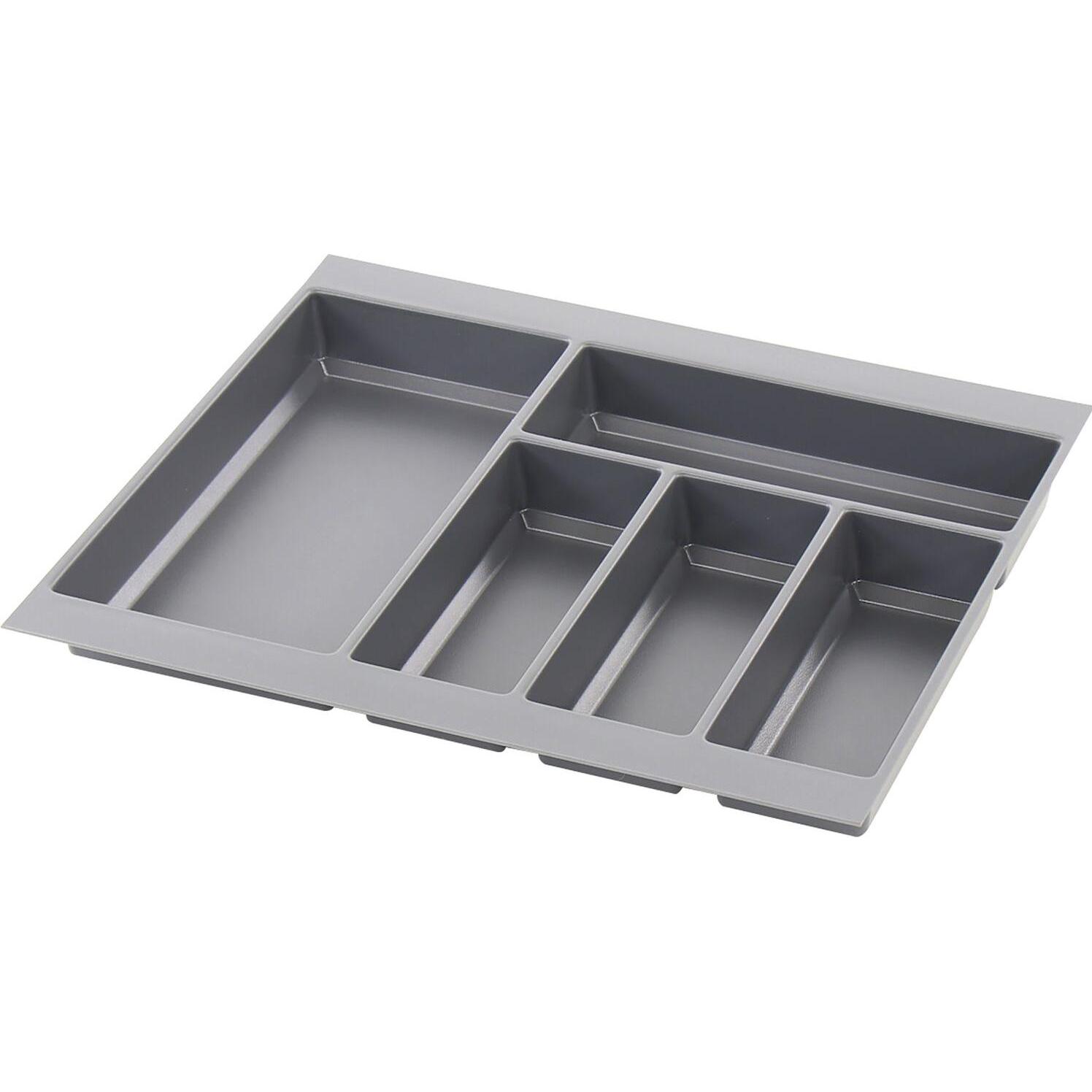 Agoform Besteckeinsatz Classico kürzbar 440x550x50,5mm, Kunststoff schiefergrau, Besteckkasten, Grau