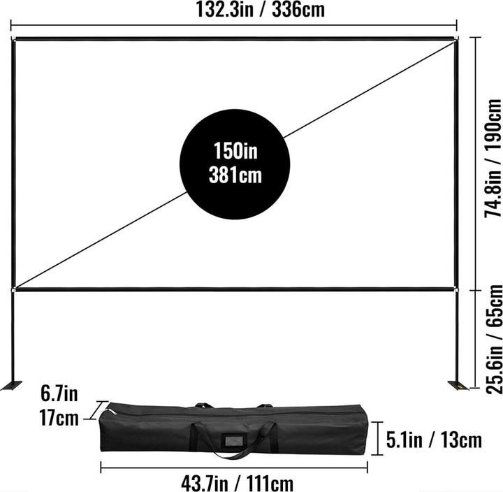 Produktbild Vevor Projektorleinwand (150", 16:9)