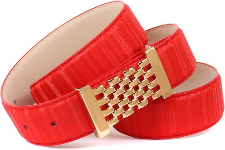 Actual product image Anthoni Crown Customizable 3D-Look Leather Belt with Removable Buckle (75)